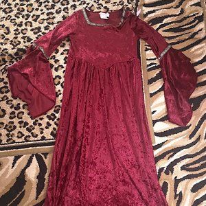 CALIFORNIA COSTUME COLLECTIONS LADY GWENHWYFAR RED LONG SLEEVE DRESS CHILD LARGE